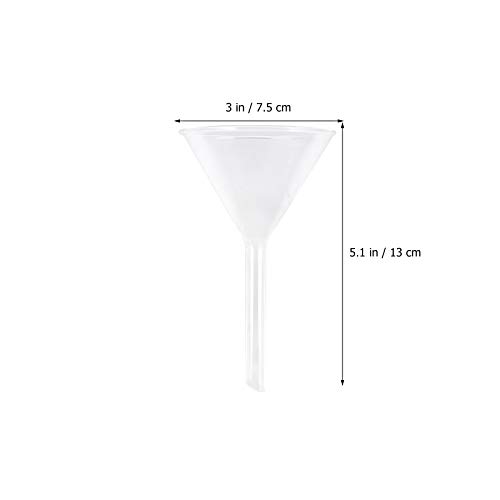 Embudo de vidrio de alta resistencia con tallo triangular para laboratorio 3