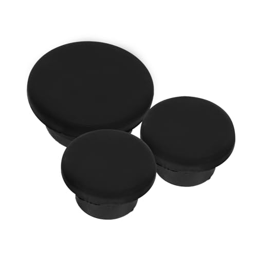 AKOOSY Tapón De Silicona Circular Para Orificio De Goma 3 Unidades Color Negro