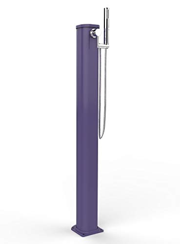 Ducha Baja Tradicional Arkema Jg145 4005 Jolly Go Color Violeta Fabricada En Aluminio Barnizado Con Dos Entradas De Agua Caliente Y Fría Equipada Con Grifo Y Alcachofa