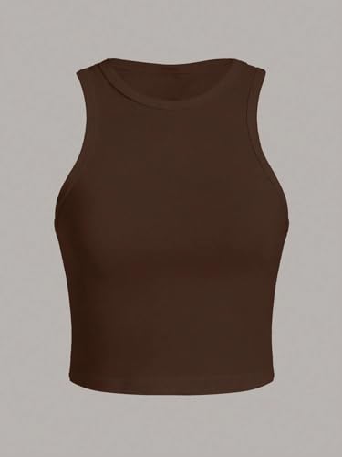 Image of Toochki Tops for Women Crop Top for Women's Tank Activewear Tee Sports Casual Work Out Wear Round Neck Cotton Camisole Pack of 2