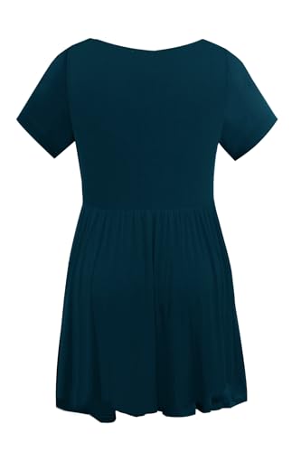 Smallshow Damen Stillshirts Umstandsmode Tops Schwangerschafts Stilltop 3er Pack,Black-Deep Green-Teal,XXL