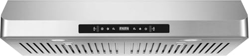 Image of Range Hood 36 inch Under Cabinet with 900CFM, Stainless Steel Kitchen Vent Stove Hood, Touch Control, Permanent Stainless Steel Filters，Ducted Vent, Top and Rear Vents