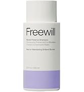Freewill Blonde Preserve Shampoo, Purple Shampoo for Blonde Hair Care, Neutralizes Brassiness, Bo...