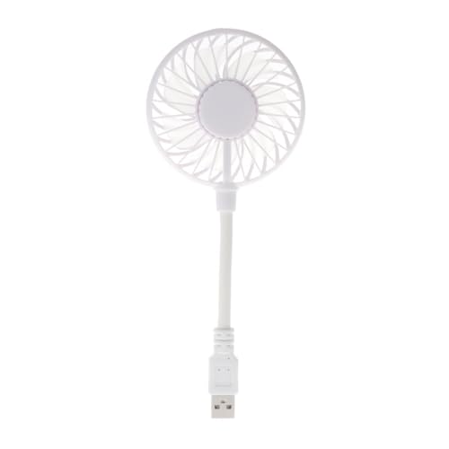 Image of Mini Portable USB Fan Desk Fan Bendable Cable for Travel Commute Lightweight White 28x8x2.8cm