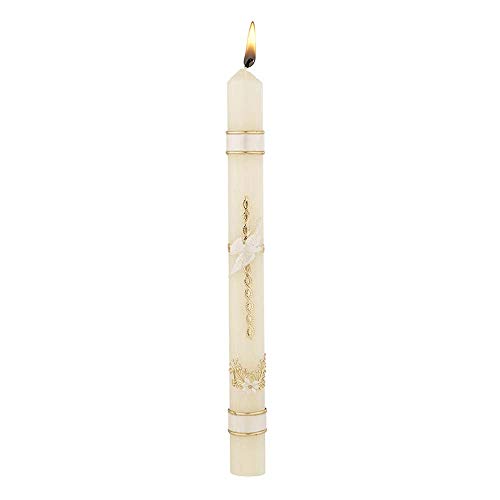 CB Church Supply Hand Decorated Sacramental Baptism Candle by Will & Baumer, 9.75-Inch, Braided Cross by Will & Baumer - Used condition - US$6.38
