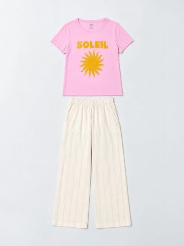 Image of Marks & Spencer Women's Pure Cotton Pyjama Set with Woven Bottoms