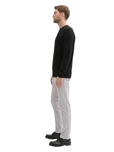 TOM TAILOR Herren Slim Fit Chino Hose aus Stretch Piqué mit Gürtel, 36168 - Artemis Grey Zig Zag Structure, 28/32 – Ansicht 4