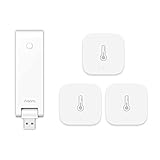 Aqara Smart Hub E1 Plus 3 Aqara Temperature and Humidity Sensor, Zigbee, for Remote Monitoring and Home Automation, Compatible with Apple HomeKit, Alexa, Works with IFTTT
