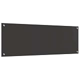ACAGALA Pannello da parete da cucina in vetro temperato, 120 x 40 cm, pannello posteriore in vetro per fornelli, paraschizzi per cucine moderne, grigio scuro