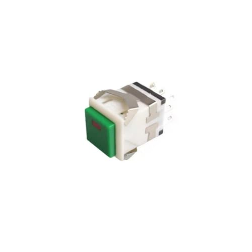 5 PZ KD2-22 Piazza Interruttore di pulsante con indicatore LED 8 Pin Lock-free Auto-reset piazza Interruttore di pulsante 3A / 250V 6A / 125V (Green+White)