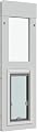 Liberty Pet Door Panel for Horizontal Sliding Windows | Aluminum Frame with Closing Cover for Home & Rentals | White, Small Flap, 33.5" - 35" Height Range