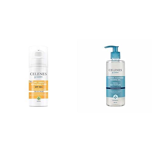 Celenes Herbal Dry Touch Yüksek Korumalı Fluid 50 Spf Güneş Koruyucu Yüz Ve Dekolte BölgesixCelenes Thermal Yağlı/Karma 250 ml Temizleme Jeli