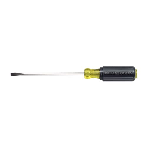 Image of Klein Tools 605-4 1 /4-Inch Cabinet Tip Screwdriver, Made in USA, Heavy Duty 4-Inch Round Shank