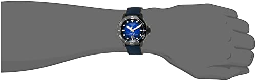 Tissot Mens Tissot Seastar 2000 Professional Powermatic 80 316L Stainless Steel case with Black PVD Coating Automatic Watch, Blue/Black, Rubber, 22 (T1206073704100)