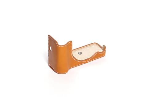 Housse cuir Canon EOS R50 marron sable avec base fait main en cuir