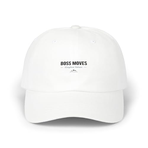 Boss Moves Hat Cap - Streetwear Hustle Design - Adjustable Baseball Cap Gift White