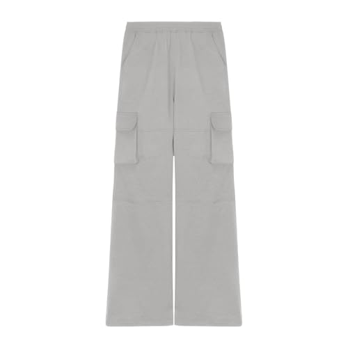 Boys Girls Baggy Cargo Pants with Pockets Teens Kids Summer Elastic Waist Casual Wide Leg Solid Color Trousers2