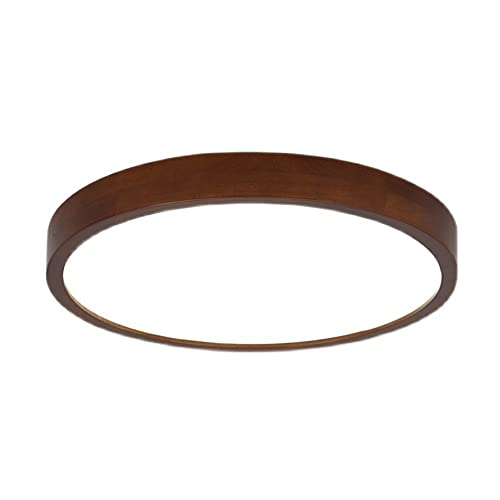 Plafonnier LED moderne plat en bois pour plafonds bas
