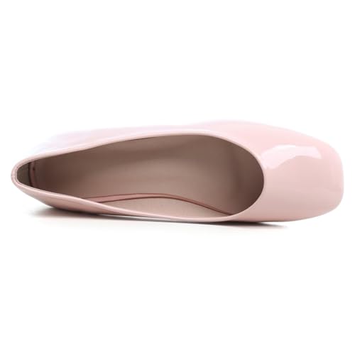 Image of ChaiRong Zhou Women Square Toe Ballets Flats Comfort Slip On Walking Shoes for Driving