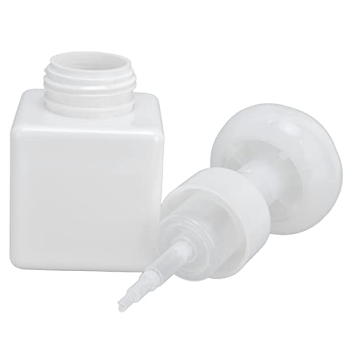 Restokki Flacone schiumogeno a Forma di Fiore da 250 ml, contenitori di Sapone Liquido per Le Mani in Schiuma Quadrata Dispenser cosmetico Portatile Riutilizzabile per Cucina e Bagno(Bianco)