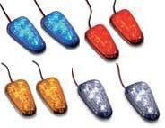 K&S Technologies LED Mini Triangle Marker Lights - Black/Red Lens