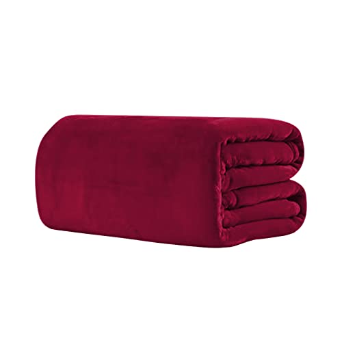 Überwurf Couch Farbe Klimaanlage Decke Flanell Reine Decke Farbe Heimtextilien Stress Decke (Wine, One Size)