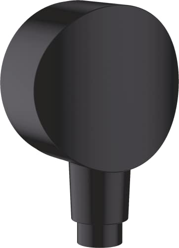 hansgrohe 26453670 FixFit S Raccord de tuyau mural avec clapet anti-refoulement Noir mat, avec système de fixation