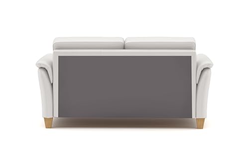 CAVADORE Leder 3er-Sofa Palera / Landhaus-Couch mit Federkern + massiven Holzfüßen / 179 x 89 x 89 / Leder Weiß – Bild 6