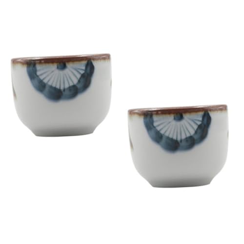 ABOOFAN 2Pcs Japanese Sake Cups with Floral Pattern Elegant Design for Home Entertaining Dishwasher and Microwave Safe for Special Occasions and