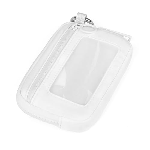 Image of The Iris Wallet Zipper Mini Coin Purse Keychain ID Holder Wallet | Zip Card Case with ID Window Purses for Women Mini Portable Keychain Wallet,White