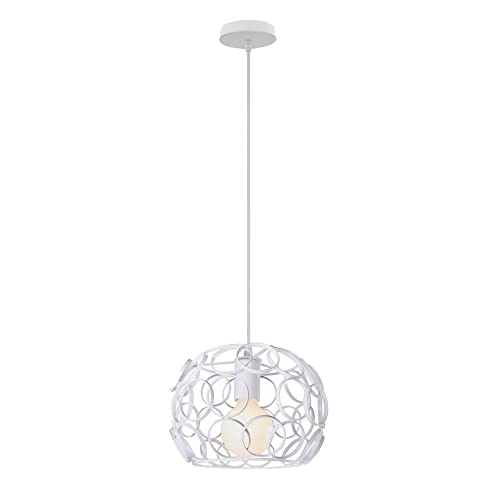 Lumière suspendue fer industriel cage lustre plafonnier LED E27 cuisine salon