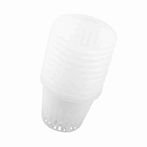 Agatige 10PCS Hydroponic Net Pots, Plastic Reusable Cultivation Planting Basket Orchid Pot Aquatic Plant Basket for Indoor or Outdoor Growing (White) - Image 7