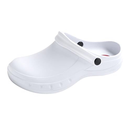 Alpargatas de verano y zuecos de cocina blancos con acabado profesional