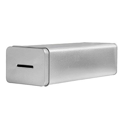 My Charity Boxes 5 Pack Tall Silver Tin Donation Box for Charity Collection with Reusable Cover, 10" H x 3.6" W x 2.5" D