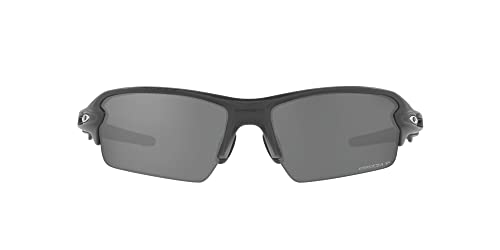 Oakley Men's OO9271 Flak 2.0 Low Bridge Fit Rectangular Sunglasses, Hi Res Matte Carbon/Prizm Black Polarized, 61 mm
