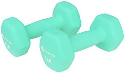 Miniatura 6 de GYMENIST Juego de 2 mancuernas suaves y antideslizantes cubiertas con neopreno (5 libras)