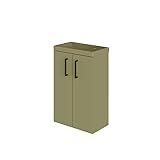 Baikal Mueble de Baño Unicolor. Conjunto de Baño de 2 Puertas con Tirador. Suspendido en Pared, Incluye Lavabo cerámico. Lavamanos de Fondo 20cm. Mueble MONTADO. Lavamanos sin Espejo 40 cm Forest