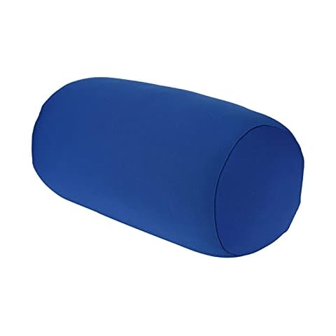 Tomotato Mini Mikroperlen Kissen, Zylindrisches Nackenrolle, Bequemes Rollenkissen, Rohrkissen, Kissen für Kopf, Nacken, Rückenstütze, Reisekissen 11,8"x 5,5"(Blau) Cover