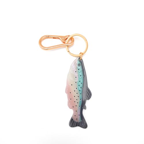 Multifunctional Acetate Fish Bag Clasp & Keychain Charm - Gold Tone Ring with Lobster Clasp, Fashion Accessory for Purse Keys DIY Decoration