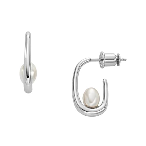 Skagen Women's Shell Pearl Hoop Earrings, SKJ1797040