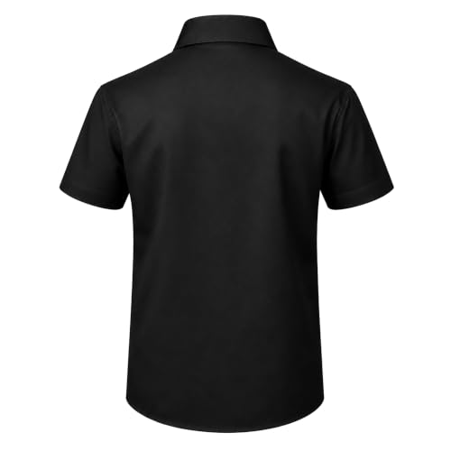 Image of Lilax Boys Classic Short Sleeve Button Down Casual Solid Dress Shirt