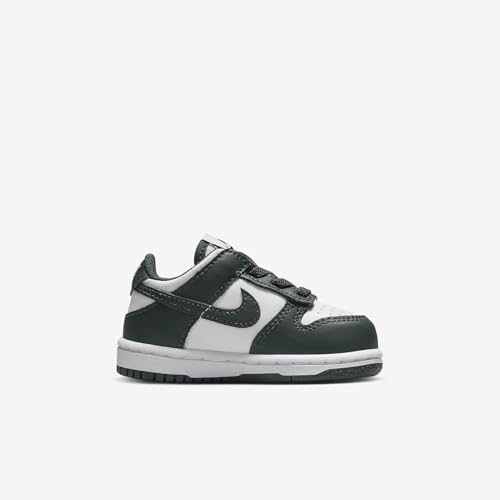 Nike Dunk Low Baby/Toddler Shoes (FB9107-120, White/White/Vintage Green)3