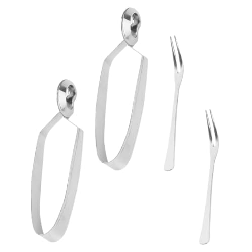 UKCOCO 4 piezas Pinzas y Tenedores para Caracoles de Acero Inoxidable Juego de Ergonómico y Resistente Utensilios Multifuncionales para Mariscos y Cocina para Buffet y Barbacoas