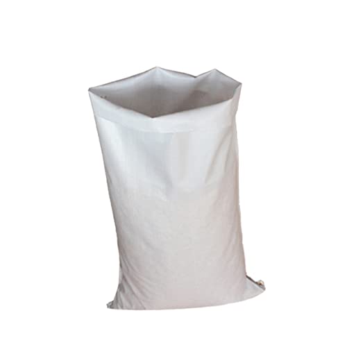 KICHOUSE 20pcs Gunny Sack Bags Plastic Woven Sacks White Heavy Duty for Moving Packaging