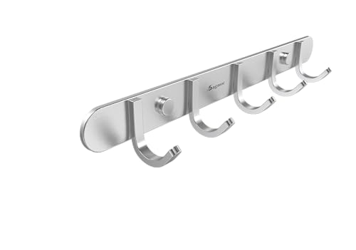 Brushed Nickel 14-inch Wall Mount Coat Hook Rack