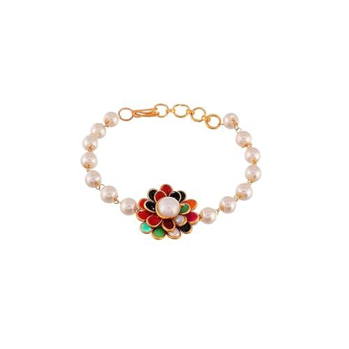 Image of Traditional Gold Plated Handmade Flower Combo Multi Color Rakhi For Unisex (Same as Shown In Image)