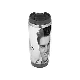 mugmart Elvis Presley Auto – Tasse de voyage, tasse isotherme pour boissons chaudes et froides - Les Beatles, Paul McCartney, John Lennon, RIngo Starr, George Harrison