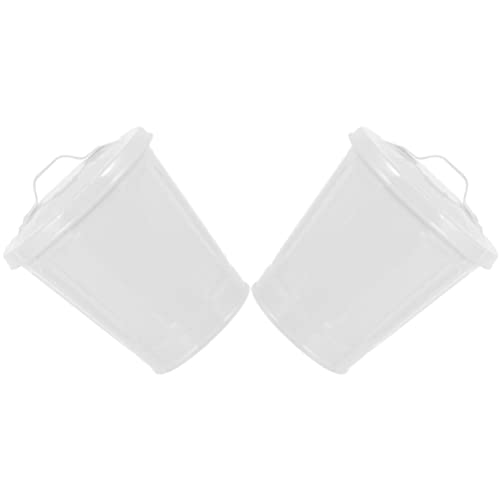 Image of jojofuny Mini Galvanized Trash Can, White, 10-Inch