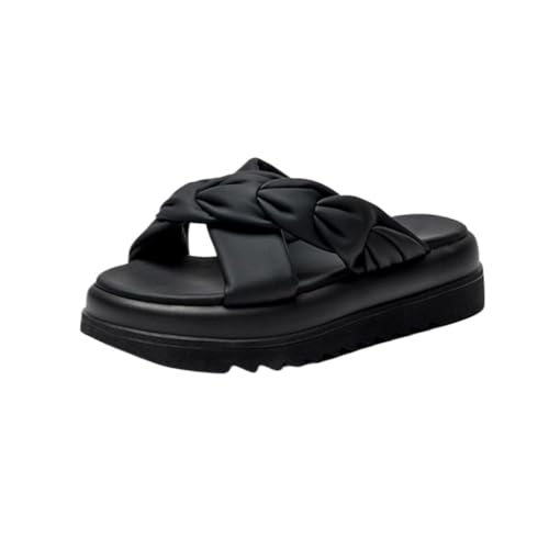 Wearing Casual Cross Over Women's Outdoor Beach Shoes Thick Soled Slippers Sandals(37)