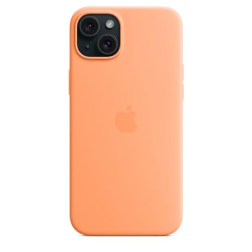 Image of Apple iPhone 15 Plus Silicone Case with MagSafe - Orange Sorbet - MT173ZM /A
